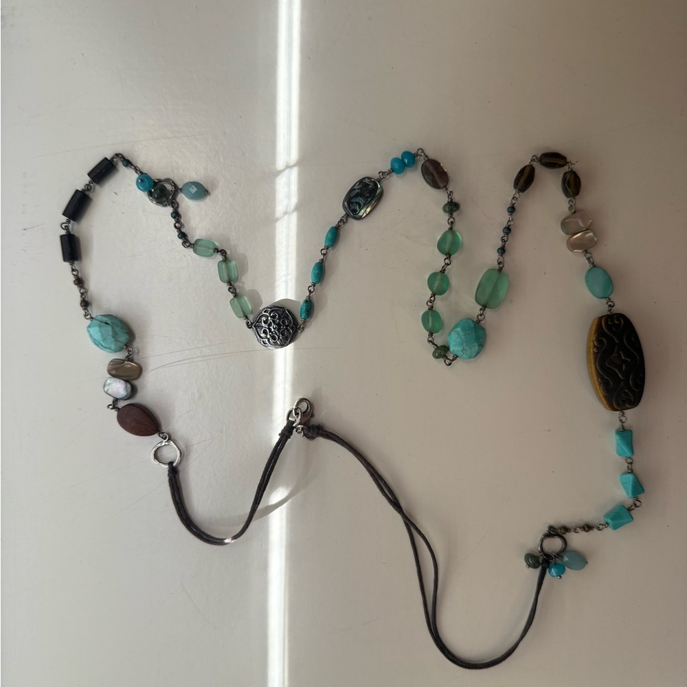 Artisan Turquoise and Brown Beaded Necklace